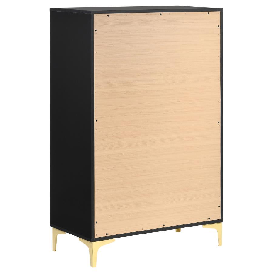Kendall - 5 - Drawer Bedroom Chest - Black Accent Chest modern furniture Contempo Furniture