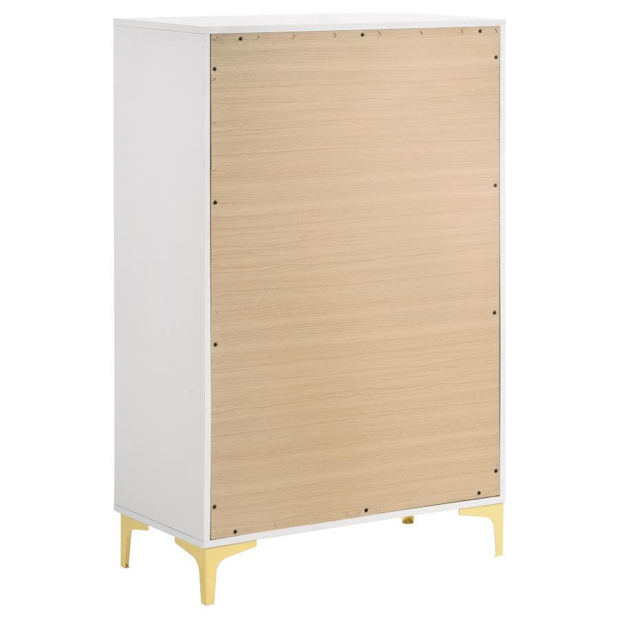 Kendall - 5 - Drawer Bedroom Chest - White Accent Chest modern furniture Contempo Furniture