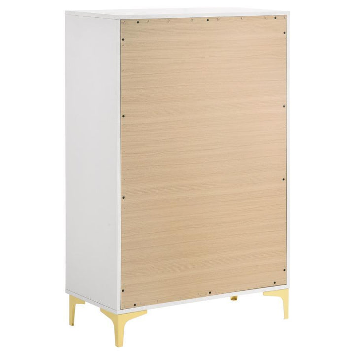 Kendall - 5 - Drawer Bedroom Chest - White Accent Chest modern furniture Contempo Furniture