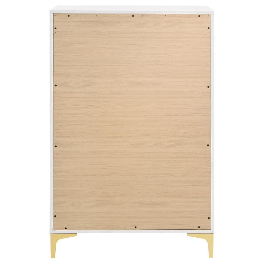 Kendall - 5 - Drawer Bedroom Chest - White Accent Chest modern furniture Contempo Furniture