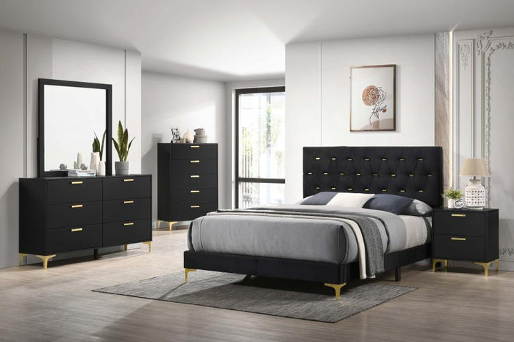 Kendall - 5 Piece King Bedroom Set - Black 5 - Piece Bedroom Set modern furniture Contempo Furniture