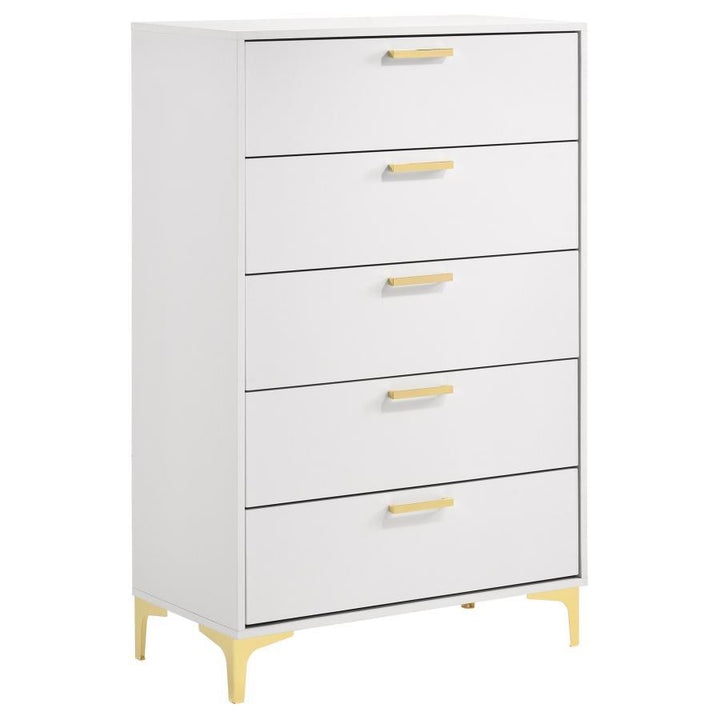 Kendall - 5 Piece Queen Bedroom Set - White 5 - Piece Bedroom Set modern furniture Contempo Furniture