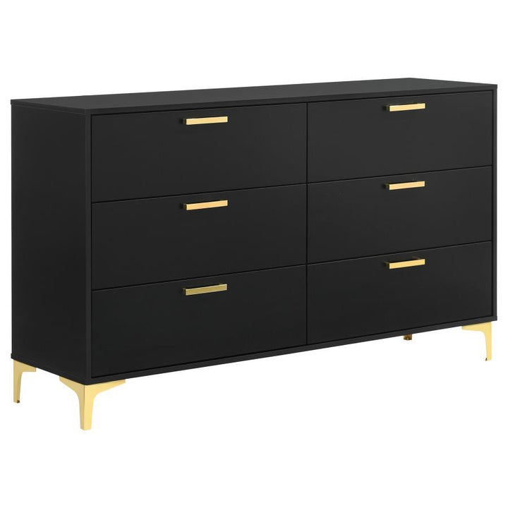 Kendall - 6 - Drawer Dresser - Black Dressers modern furniture Contempo Furniture