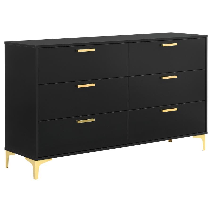 Kendall - 6 - Drawer Dresser - Black Dressers modern furniture Contempo Furniture