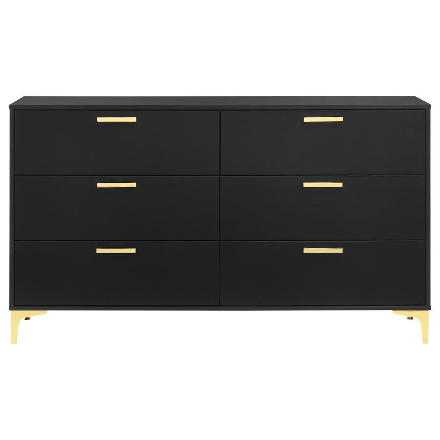 Kendall - 6 - Drawer Dresser - Black Dressers modern furniture Contempo Furniture