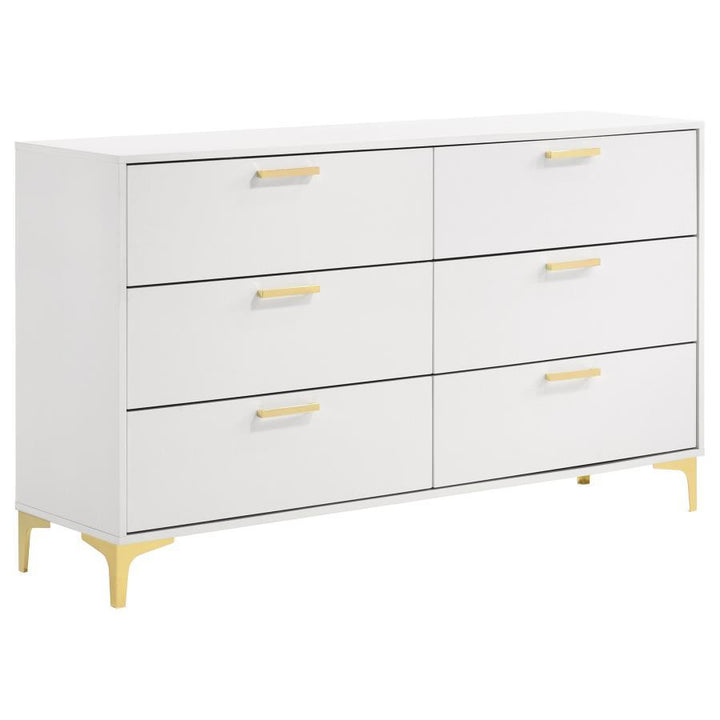 Kendall - 6 - Drawer Dresser - White Dressers modern furniture Contempo Furniture