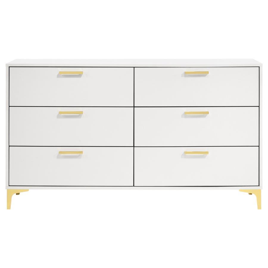 Kendall - 6 - Drawer Dresser - White Dressers modern furniture Contempo Furniture