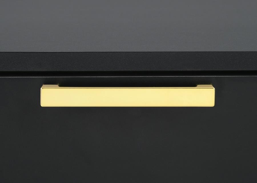 Kendall - 6 - Drawer Dresser With Mirror - Black Dresser & Mirror modern furniture Contempo Furniture