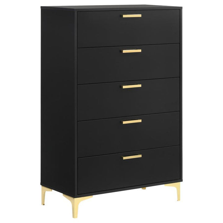 Kendall - Queen 5 Piece Bedroom Set - Black 5 - Piece Bedroom Set modern furniture Contempo Furniture