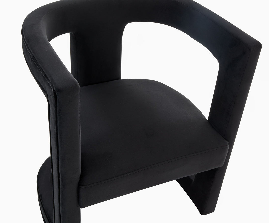 Kendra  Modern Black Fabric Accent Chair