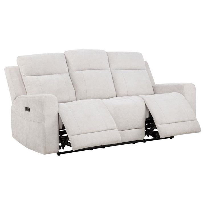 Kennett - 2 - Piece Chenille Power Reclining Sofa Set - Ivory Reclining Sofa &amp; Loveseat modern furniture Contempo Furniture
