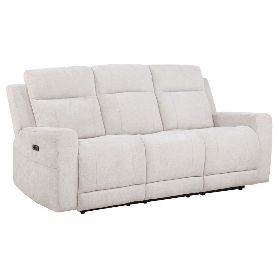 Kennett - 2 - Piece Chenille Power Reclining Sofa Set - Ivory Reclining Sofa & Loveseat modern furniture Contempo Furniture