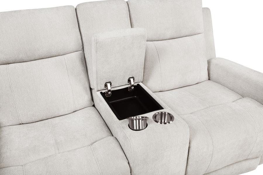 Kennett - 2 - Piece Chenille Power Reclining Sofa Set - Ivory Reclining Sofa & Loveseat modern furniture Contempo Furniture