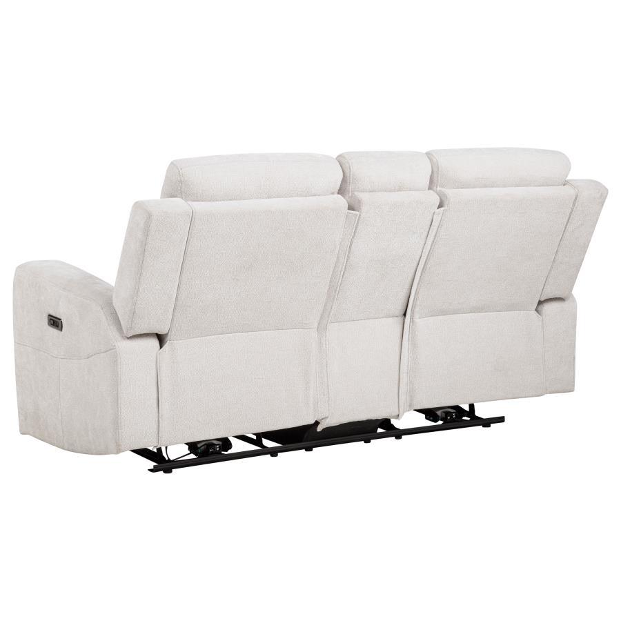 Kennett - 2 - Piece Chenille Power Reclining Sofa Set - Ivory Reclining Sofa & Loveseat modern furniture Contempo Furniture