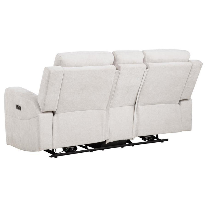 Kennett - 2 - Piece Chenille Power Reclining Sofa Set - Ivory Reclining Sofa &amp; Loveseat modern furniture Contempo Furniture