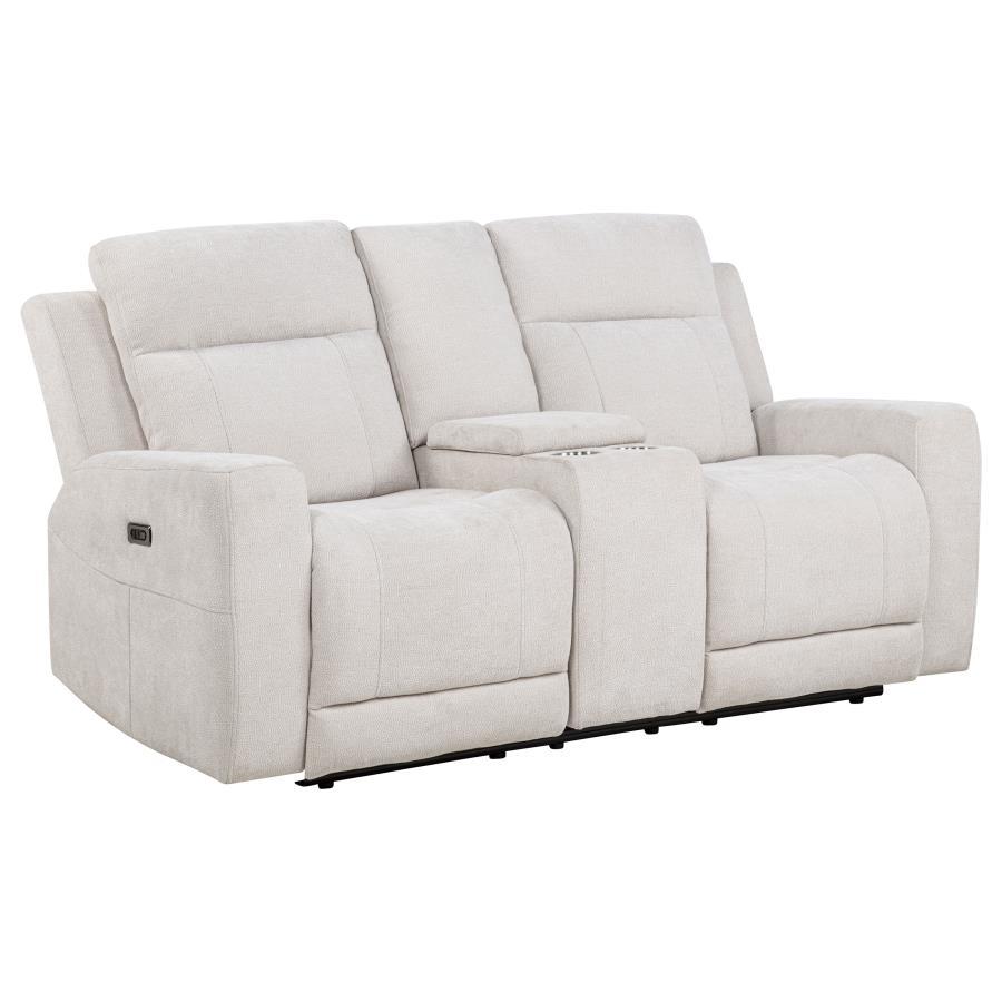 Kennett - 2 - Piece Chenille Power Reclining Sofa Set - Ivory Reclining Sofa & Loveseat modern furniture Contempo Furniture