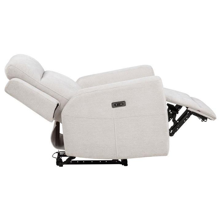 Kennett - 3 - Piece Chenille Power Reclining Sofa Set - Ivory 3 - Piece Living Room Set modern furniture Contempo Furniture