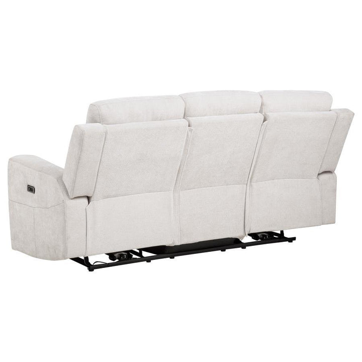 Kennett - 3 - Piece Chenille Power Reclining Sofa Set - Ivory 3 - Piece Living Room Set modern furniture Contempo Furniture