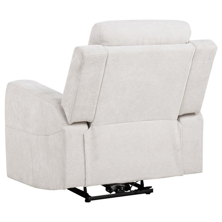 Kennett - 3 - Piece Chenille Power Reclining Sofa Set - Ivory 3 - Piece Living Room Set modern furniture Contempo Furniture