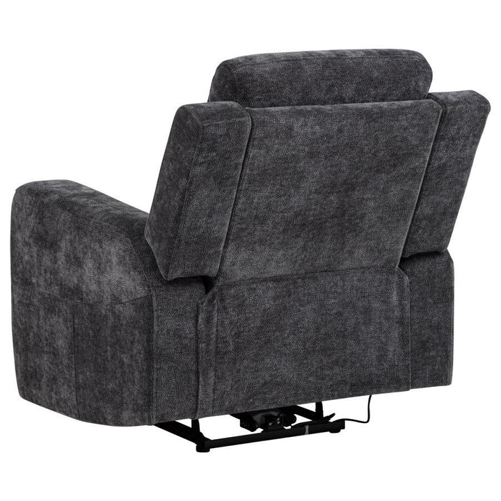 Kennett - Chenille Upholstered Power Recliner Chair - Dark Gray Reclining Chair modern furniture Contempo Furniture