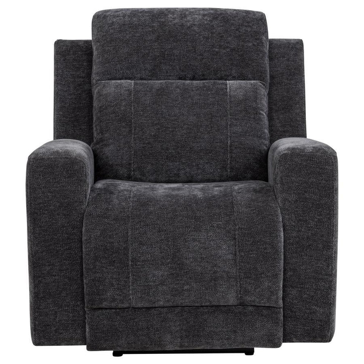 Kennett - Chenille Upholstered Power Recliner Chair - Dark Gray Reclining Chair modern furniture Contempo Furniture