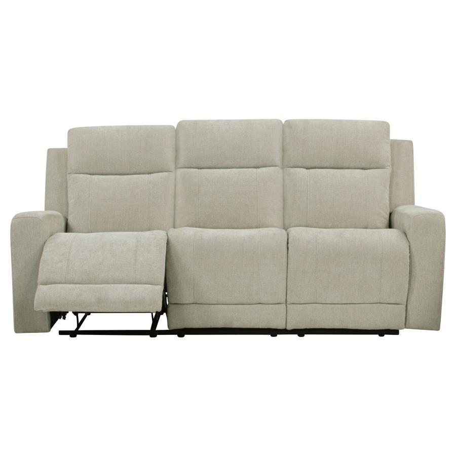 Kennett - Chenille Upholstered Power Reclining Sofa - Ivory Power Reclining Sofa modern furniture Contempo Furniture