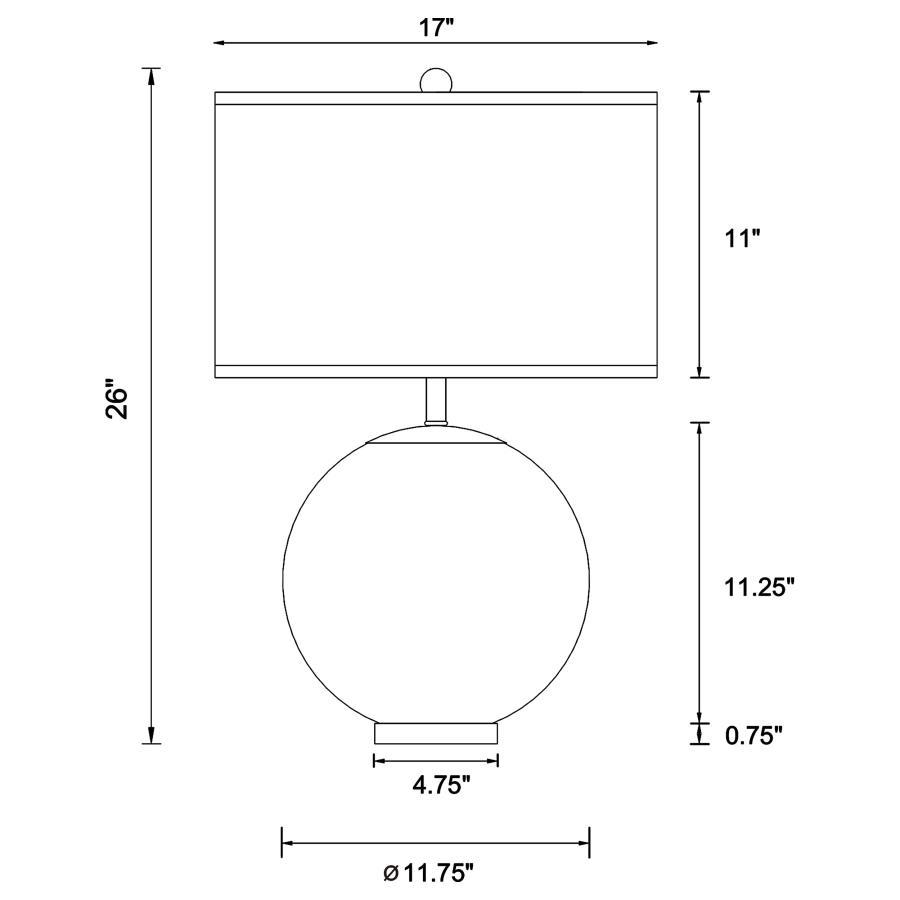 Kenny - Drum Shade Clear Glass Table Lamp - Brass Table Lamps modern furniture Contempo Furniture