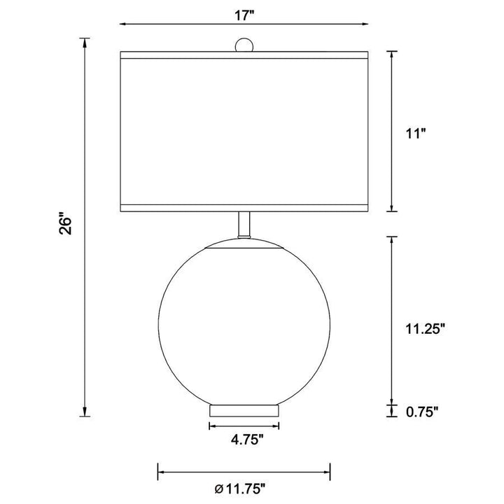 Kenny - Drum Shade Clear Glass Table Lamp - Brass Table Lamps modern furniture Contempo Furniture