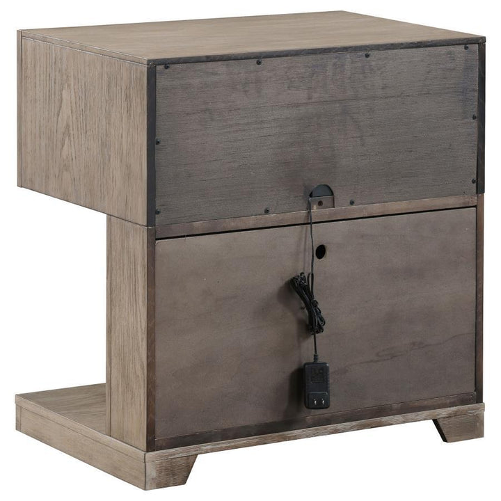 Kenora - 1 - Drawer Nightstand Bedside Table - Barley Brown Accent Nightstand modern furniture Contempo Furniture