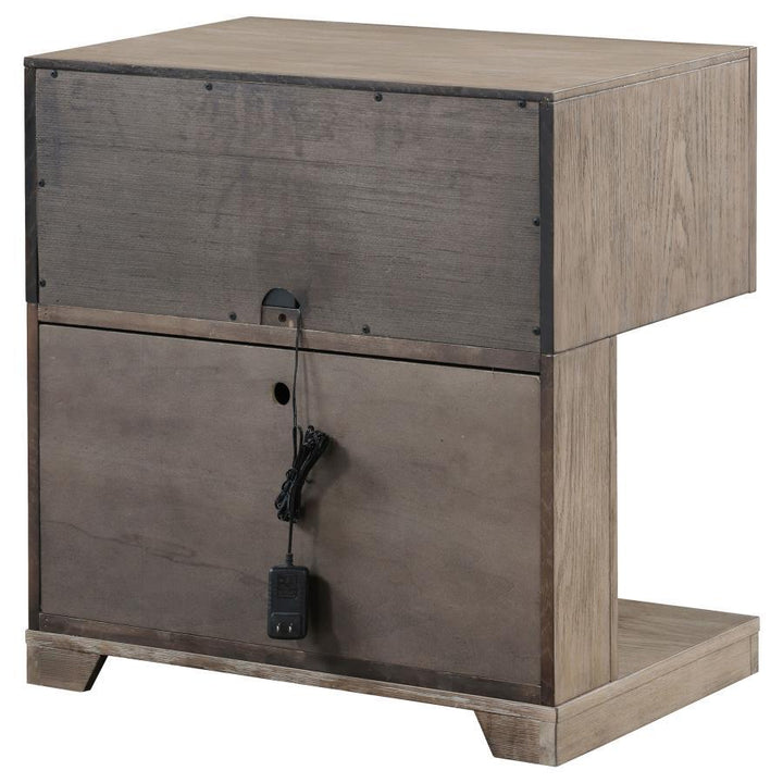 Kenora - 1 - Drawer Nightstand Bedside Table - Barley Brown Accent Nightstand modern furniture Contempo Furniture