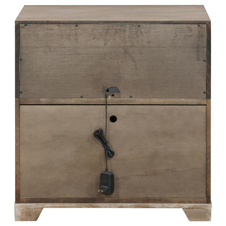 Kenora - 1 - Drawer Nightstand Bedside Table - Barley Brown Accent Nightstand modern furniture Contempo Furniture