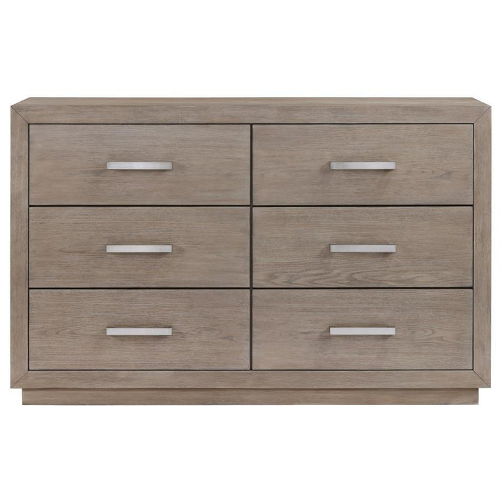 Kenora - 6 - Drawer Dresser - Barley Brown Dressers modern furniture Contempo Furniture