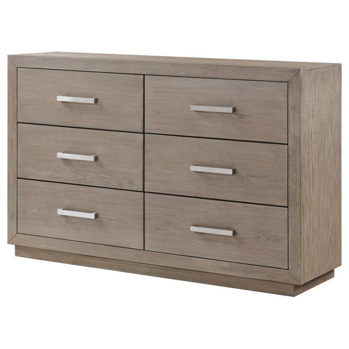 Kenora - 6 - Drawer Dresser - Barley Brown Dressers modern furniture Contempo Furniture