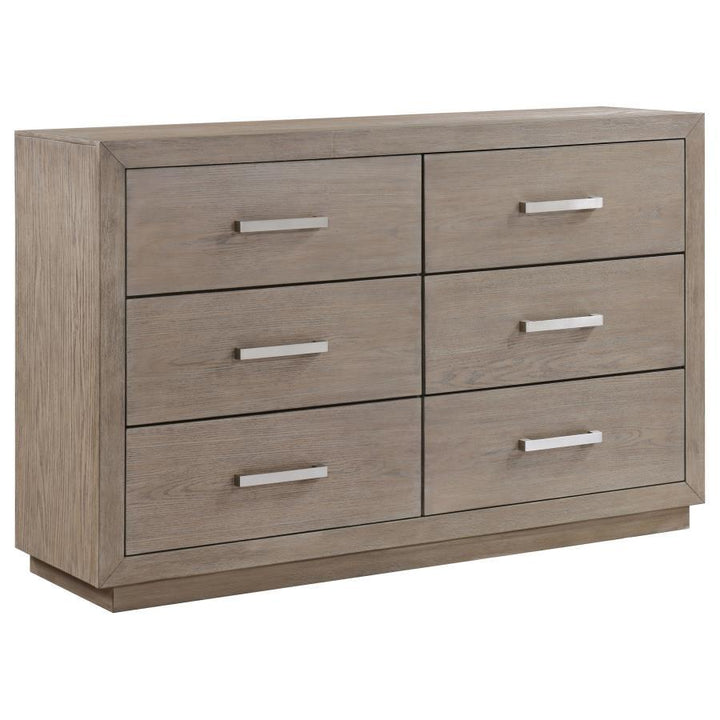 Kenora - 6 - Drawer Dresser - Barley Brown Dressers modern furniture Contempo Furniture