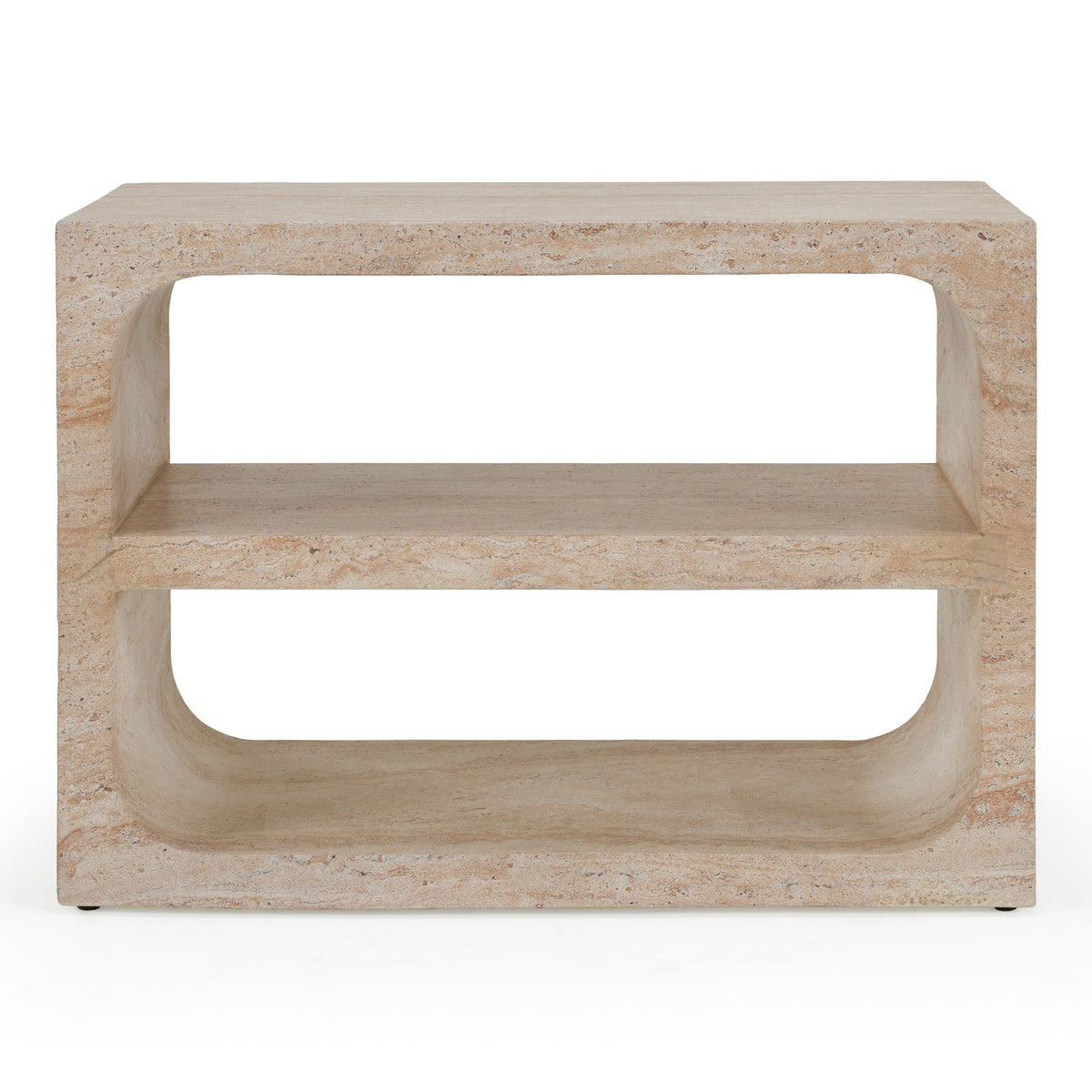 Kenya - Modern Faux Travertine Concrete Nightstand