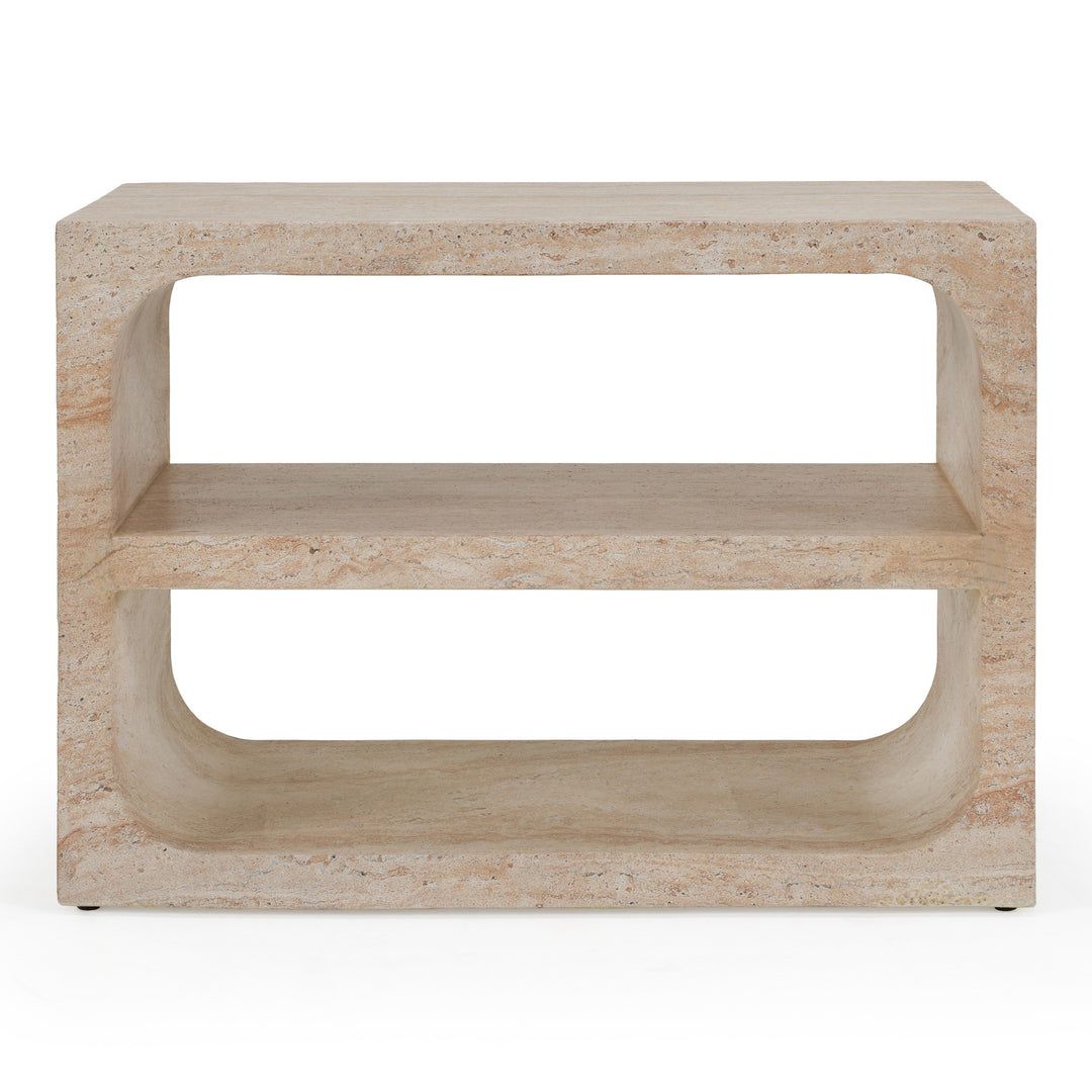 Kenya - Modern Faux Travertine Concrete Nightstand