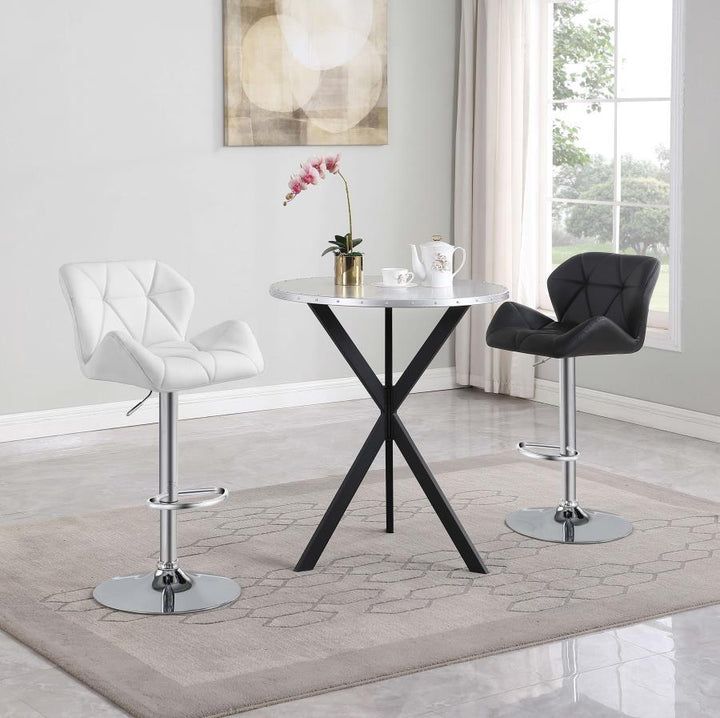 Kenzo - Round Galvanized Steel Bistro Bar Table - Silver Bar Table modern furniture Contempo Furniture