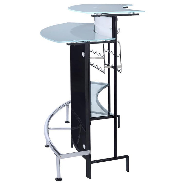 Keystone - Curved Glass Top Home Bar Wine Cabinet - Black Wine Cabinet modern furniture Contempo Furniture