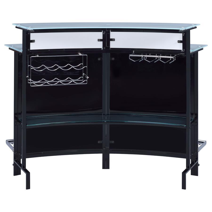 Keystone - Curved Glass Top Home Bar Wine Cabinet - Black Wine Cabinet modern furniture Contempo Furniture