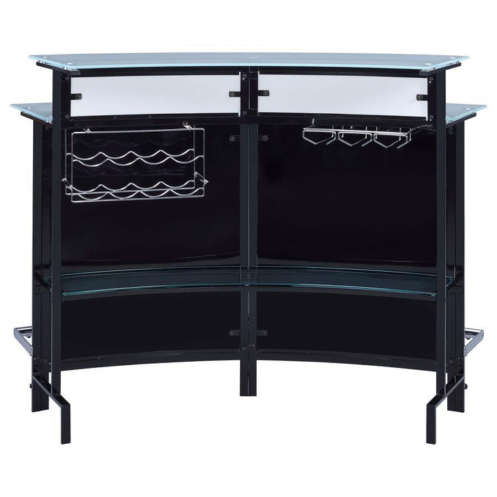 Keystone - Curved Glass Top Home Bar Wine Cabinet - Black Wine Cabinet modern furniture Contempo Furniture