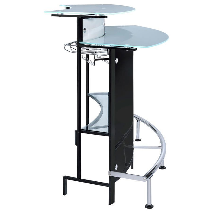 Keystone - Curved Glass Top Home Bar Wine Cabinet - Black Wine Cabinet modern furniture Contempo Furniture