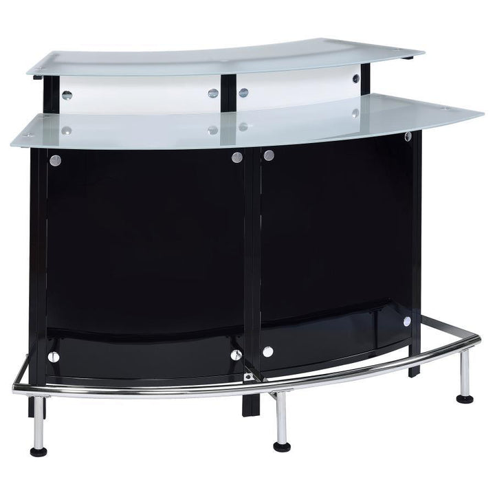 Keystone - Curved Glass Top Home Bar Wine Cabinet - Black Wine Cabinet modern furniture Contempo Furniture