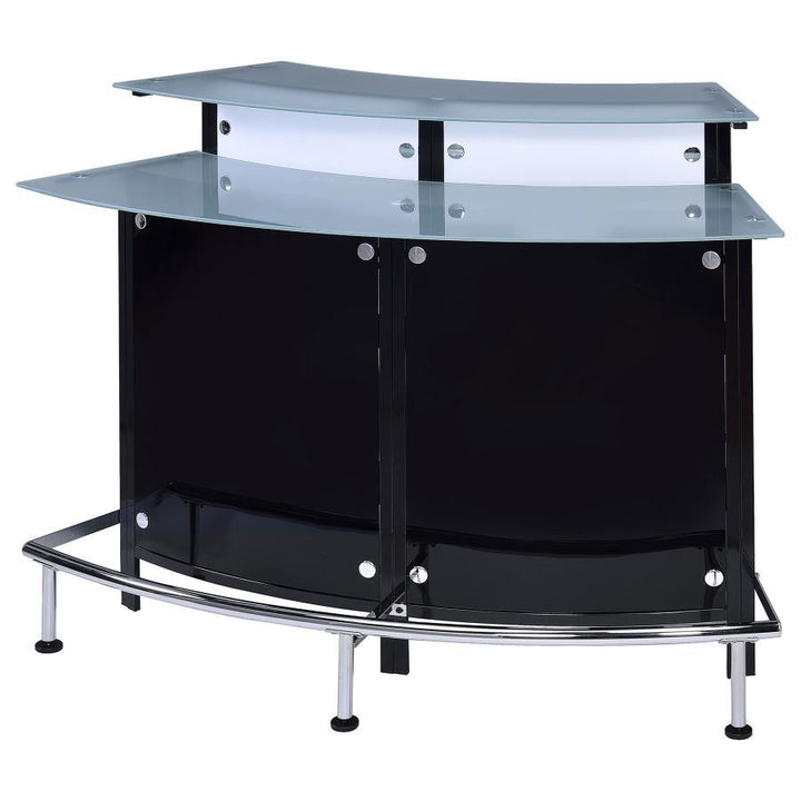 Keystone - Curved Glass Top Home Bar Wine Cabinet - Black Wine Cabinet modern furniture Contempo Furniture