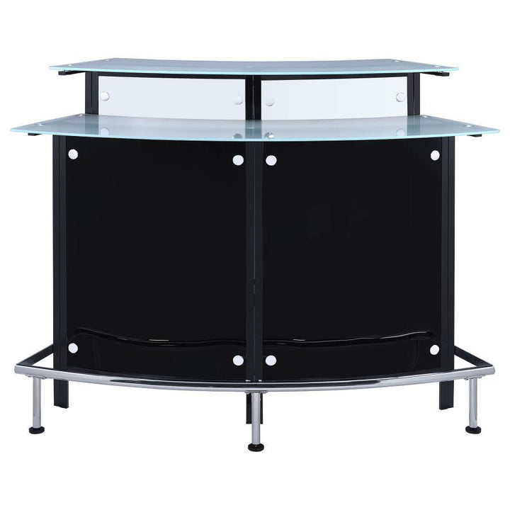 Keystone - Curved Glass Top Home Bar Wine Cabinet - Black Wine Cabinet modern furniture Contempo Furniture