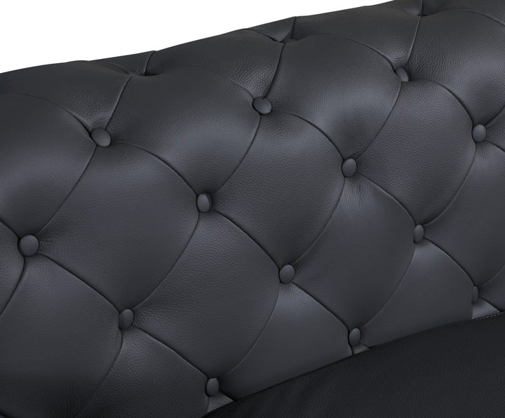 DivanItalia 970 Italian Leather Dark Gray Loveseat