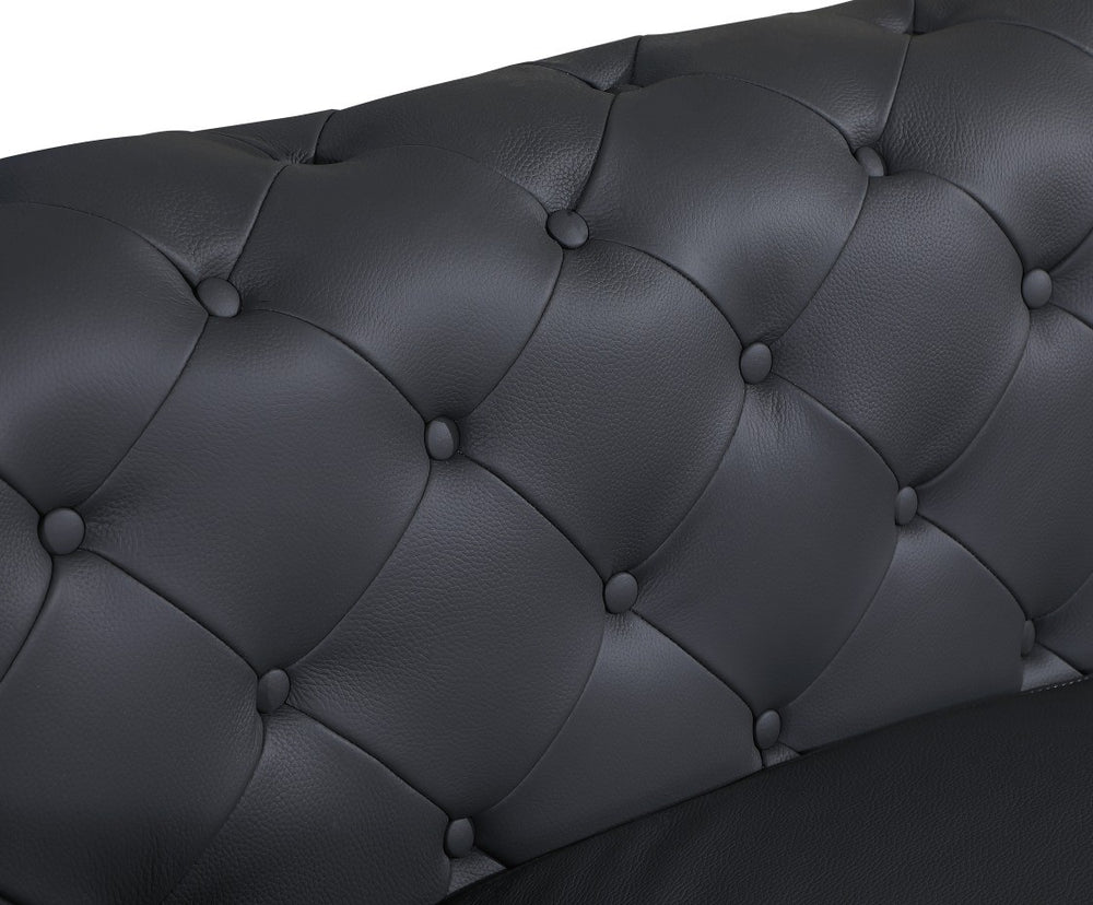 DivanItalia 970 Italian Leather Dark Gray Chair - alternate view 7