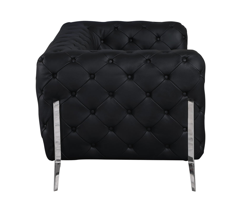 DivanItalia 970 Italian Leather Black Chair - alternate view 8