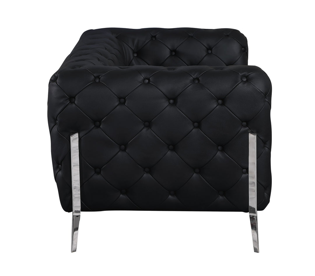 DivanItalia 970 Italian Leather Black Sofa