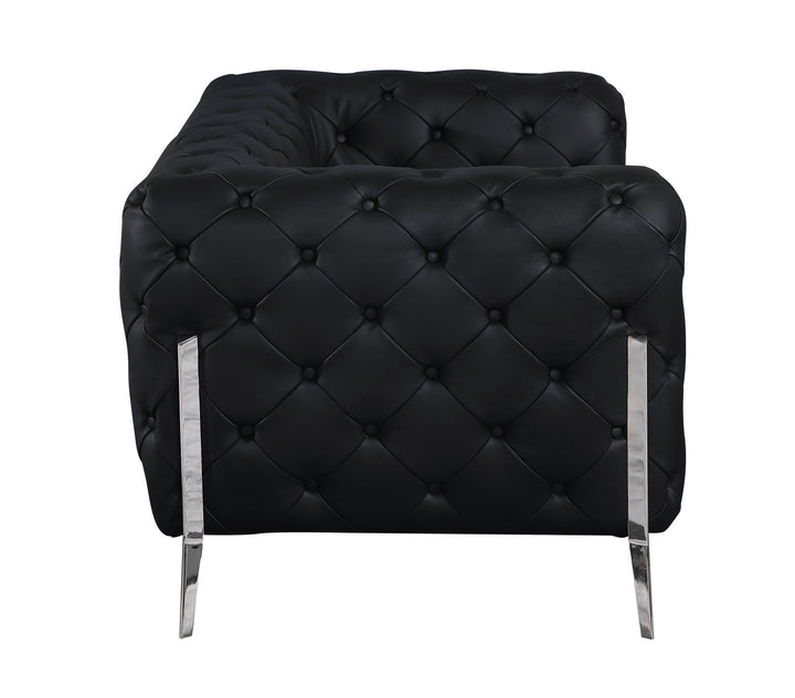 DivanItalia 970 Italian Leather Black Sofa