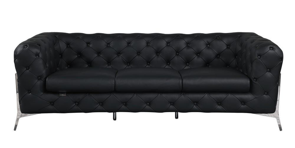 DivanItalia 970 Italian Leather Black Sofa - alternate view 7